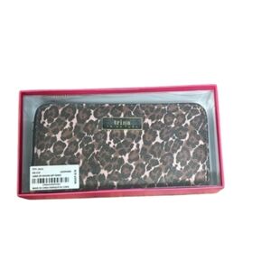 Trina Turk Leopard Print Wallet - Brown and Black In a Giftbox  NWT